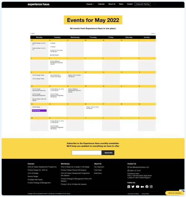 Website for UI/UX Design & Innovation Training Studio in London: screenshot 6