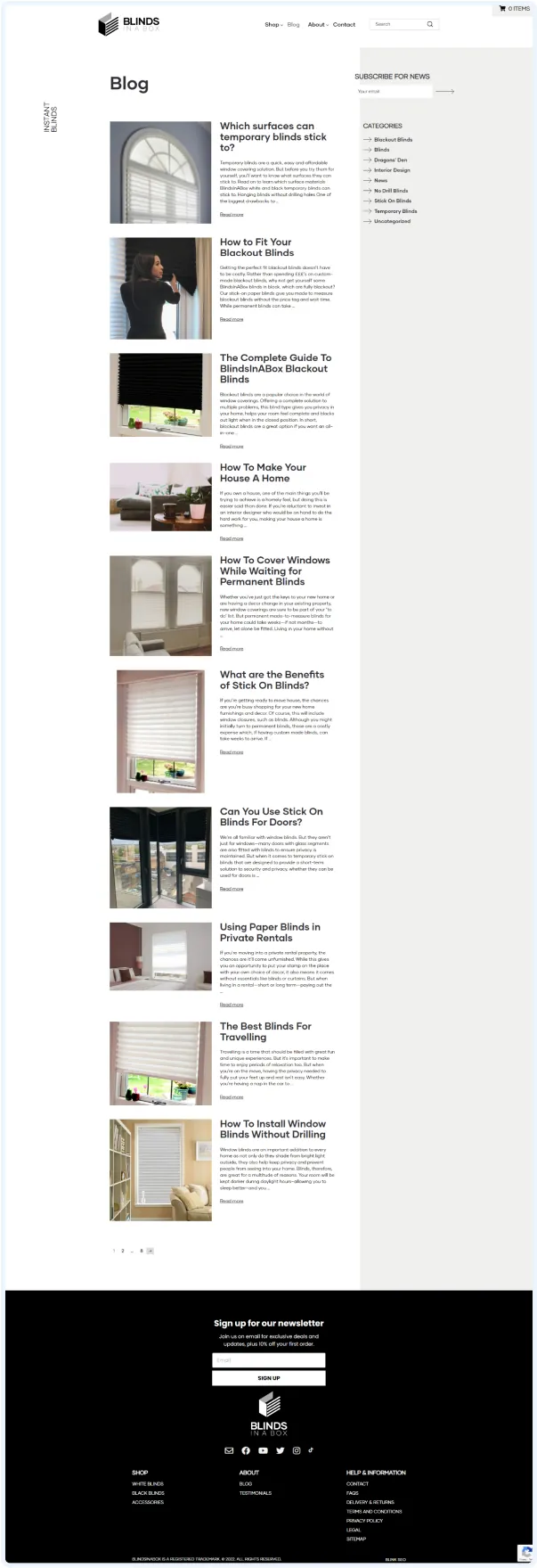 Window Blinds Website: screenshot 5