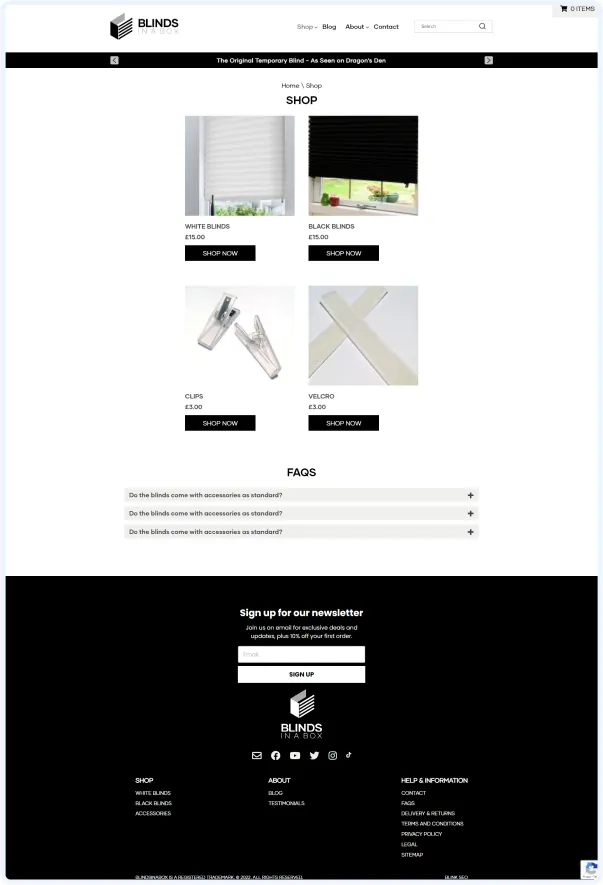 Window Blinds Website: screenshot 3