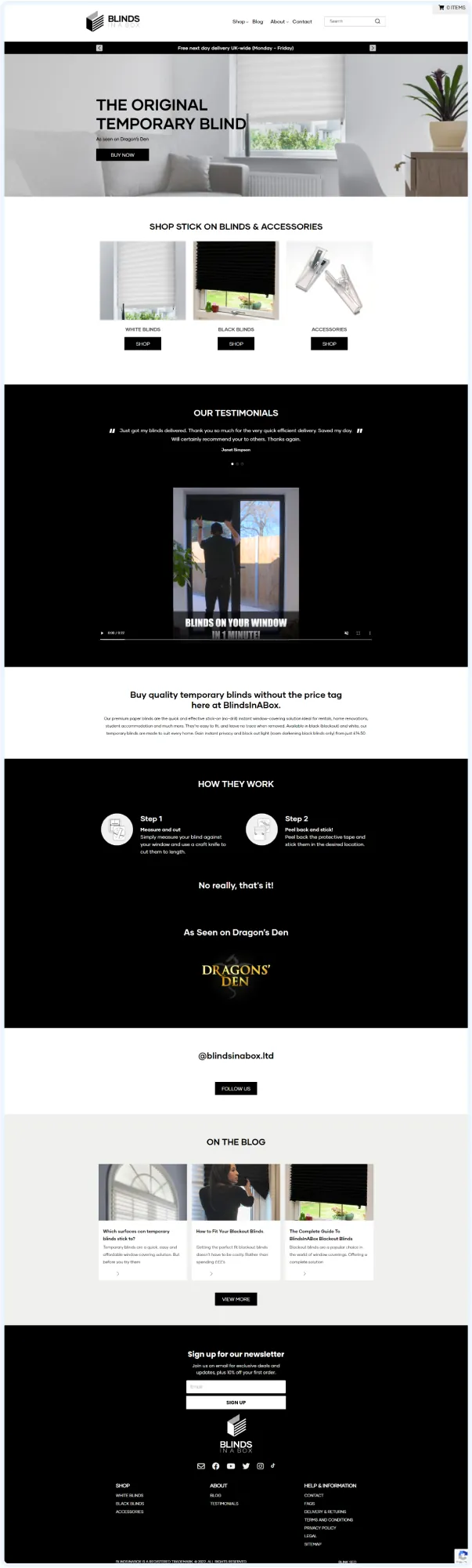 Window Blinds Website: screenshot 2